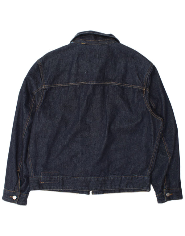 Zara Herre denimjakke UK 42 XL Navy Blue Polyester