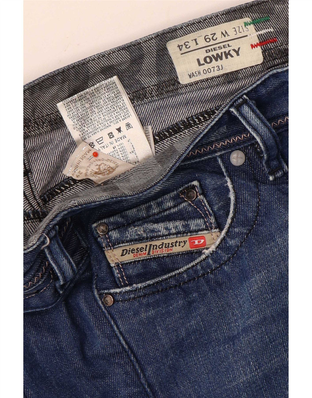 Diesel Dame Lowky Distressed Slim Jeans W29 L30 Blå Bomuld