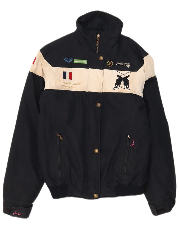 Joules grafisk skijakke til kvinder UK 8 Small Navy Blue