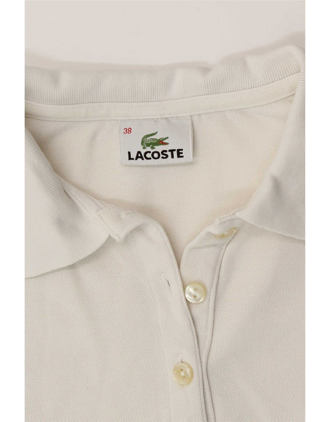 Lacoste Dame Polo Shirt Størrelse 38 Medium White