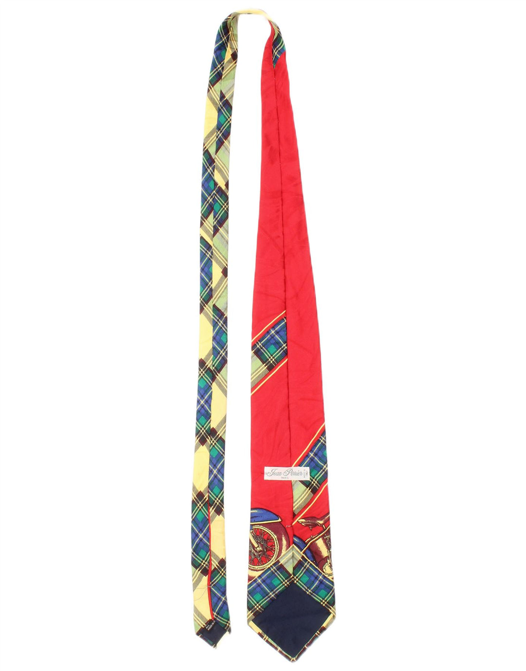Vintage Herre grafisk slips One Size Rød Plaid Silke