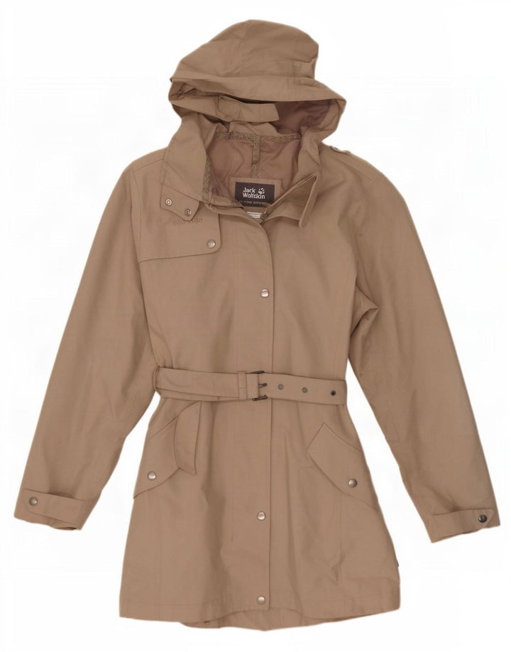 Jack Wolfskin Trench Coat med hætte til kvinder UK 8/10 Lille beige polyester
