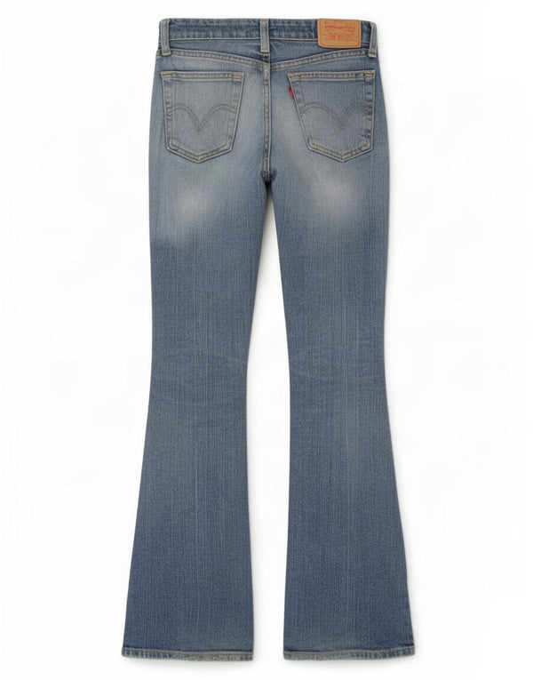 Levi's Womens 518 Distressed Super Low Bootcut Jeans Medium W28 L30 Blue