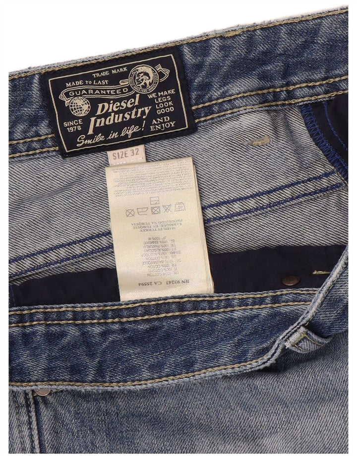 Diesel Herre Distressed Denim Shorts W32 Medium Blue Cotton