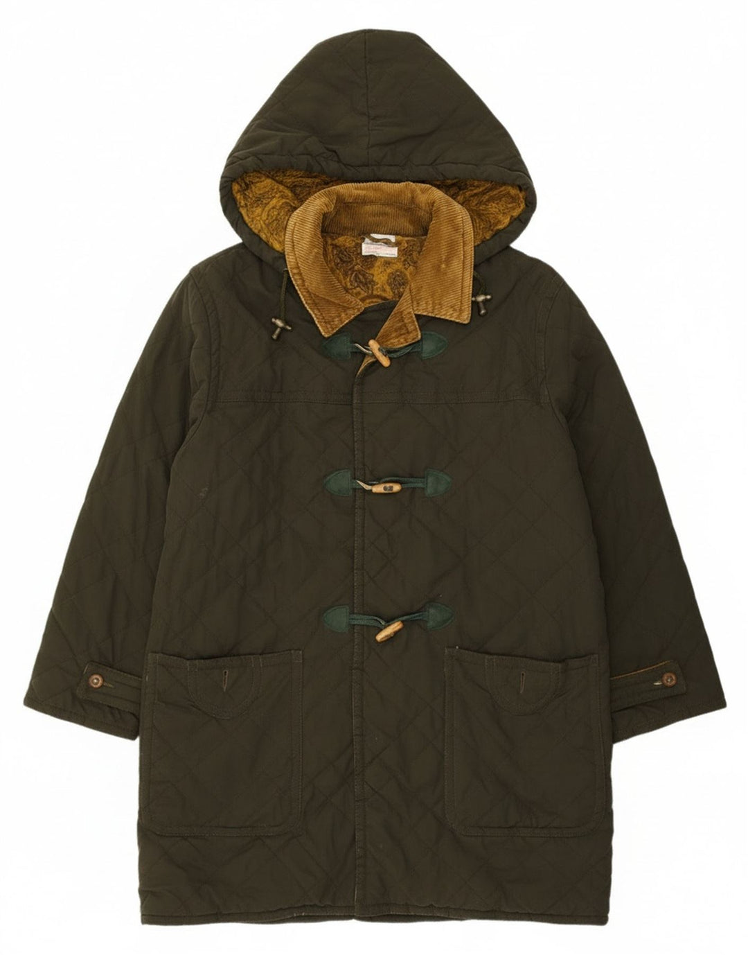 Blue Notes Herre Hætte Quilted Duffel Coat IT 52 XL Grøn Polyester