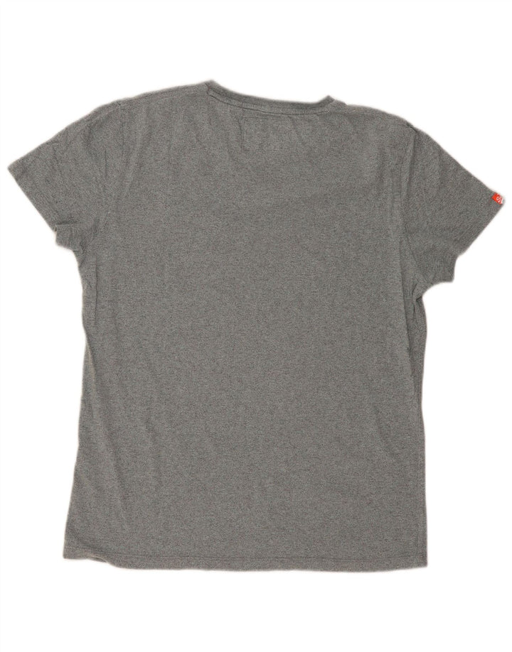 SUPERDRY Mens T-Shirt Top Large Grey Cotton