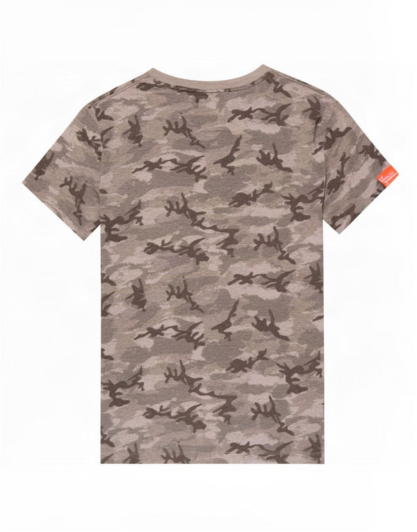 Superdry T-shirt top til mænd XS Grå Camouflage Bomuld