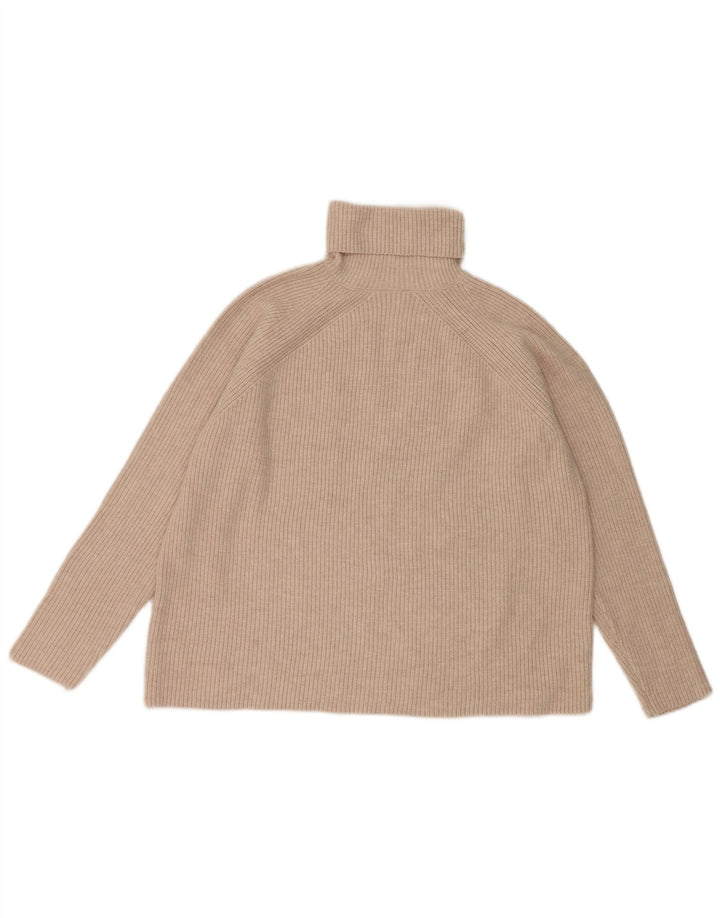 Marks & Spencer Dametrøjetrøje med rullehals UK 14 Medium Beige Viscose