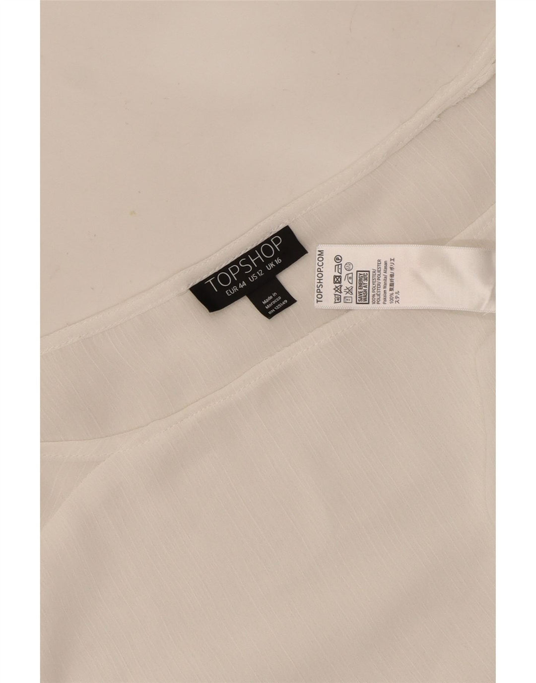 Topshop Dame Langærmet Bluse Top UK 16 Large White Polyester