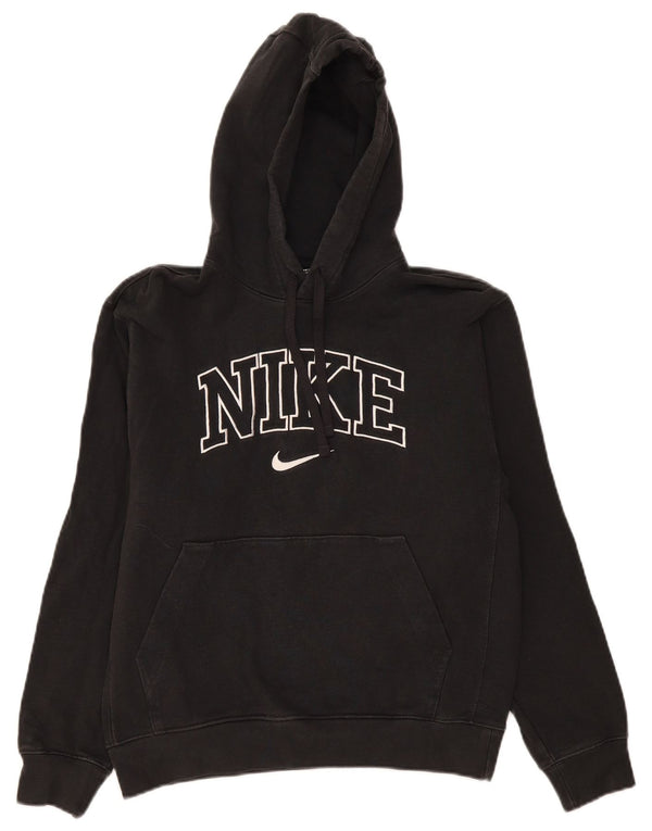 Nike Dame Grafisk Oversized Hoodie Jumper UK 10 Small Black Bomuld
