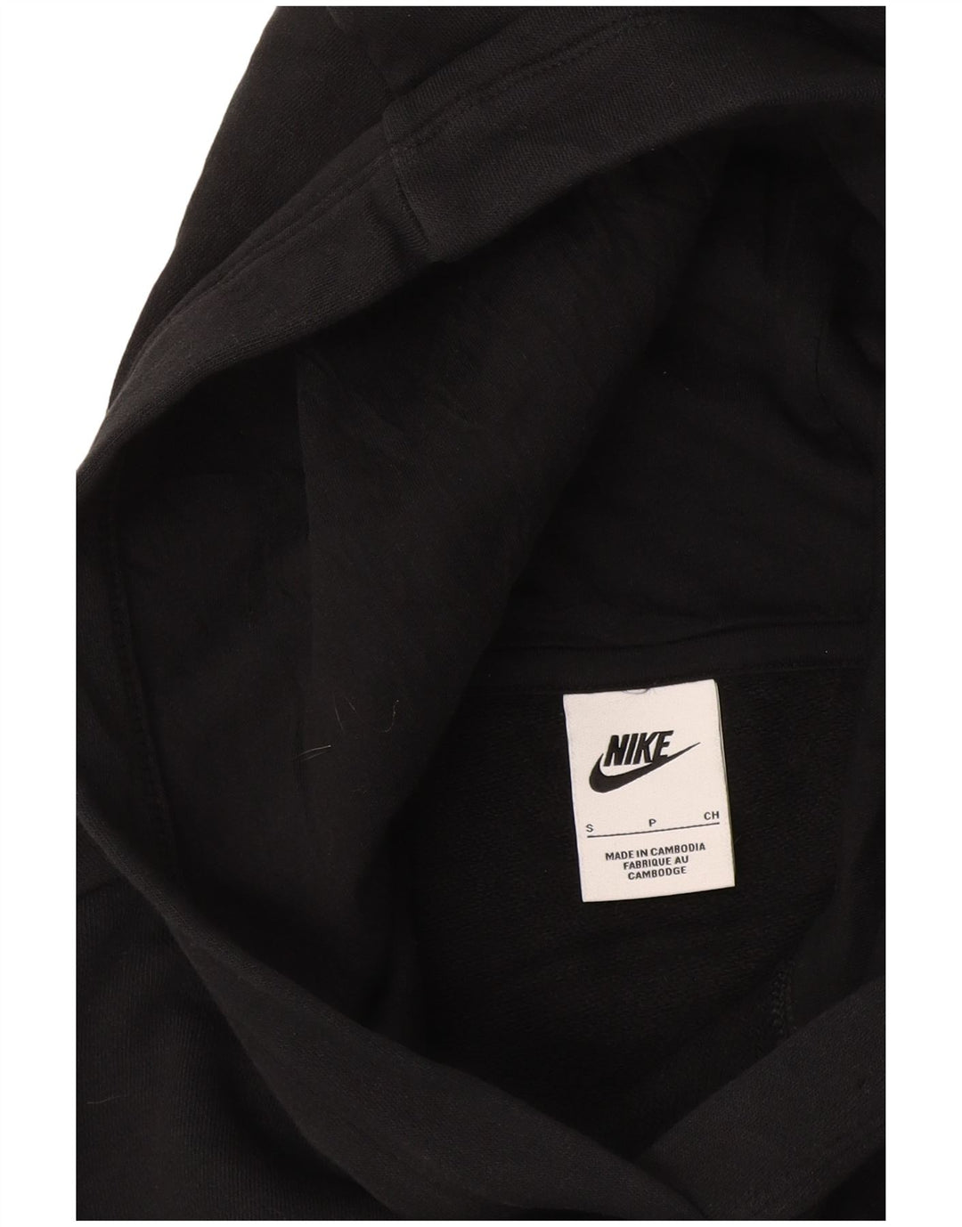 Nike Dame Crop Oversized Hoodie Jumper UK 10 Small Black