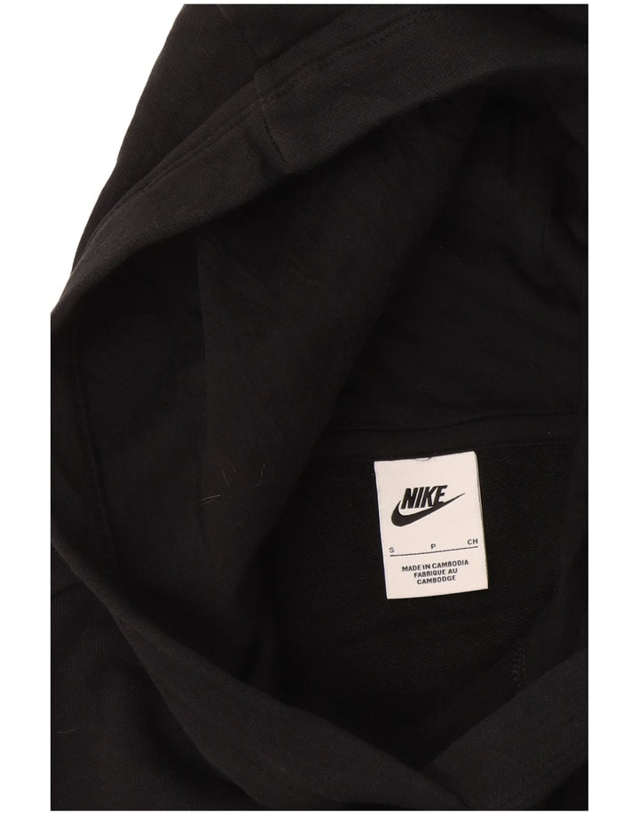 Nike Dame Crop Oversized Hoodie Jumper UK 10 Small Black