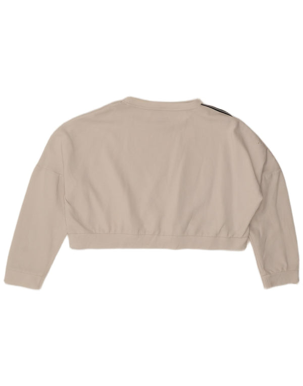 Lotto Womens Crop Oversized Sweatshirt Jumper UK 20 2XL Hvid Bomuld