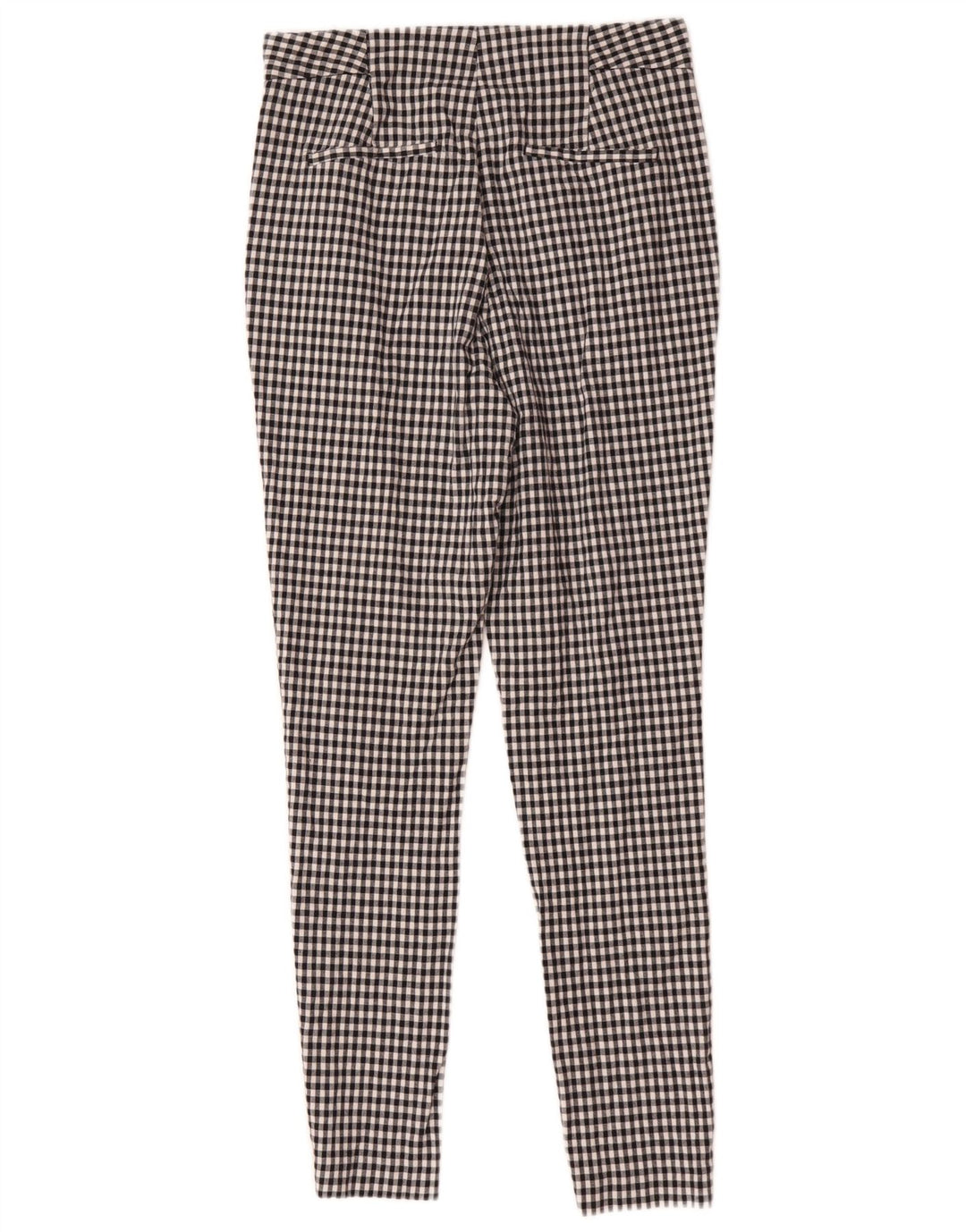 Zara Dame Slim Chino Bukser Medium W28 L28 Sort Gingham