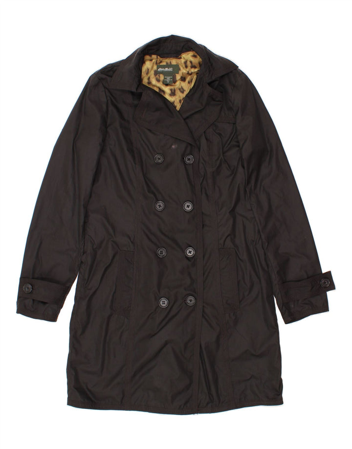 EDDIE BAUER Womens Tall Double Breasted Trench Coat UK 14 Medium Black Vintage Eddie Bauer and Second-Hand Eddie Bauer from Messina Hembry 