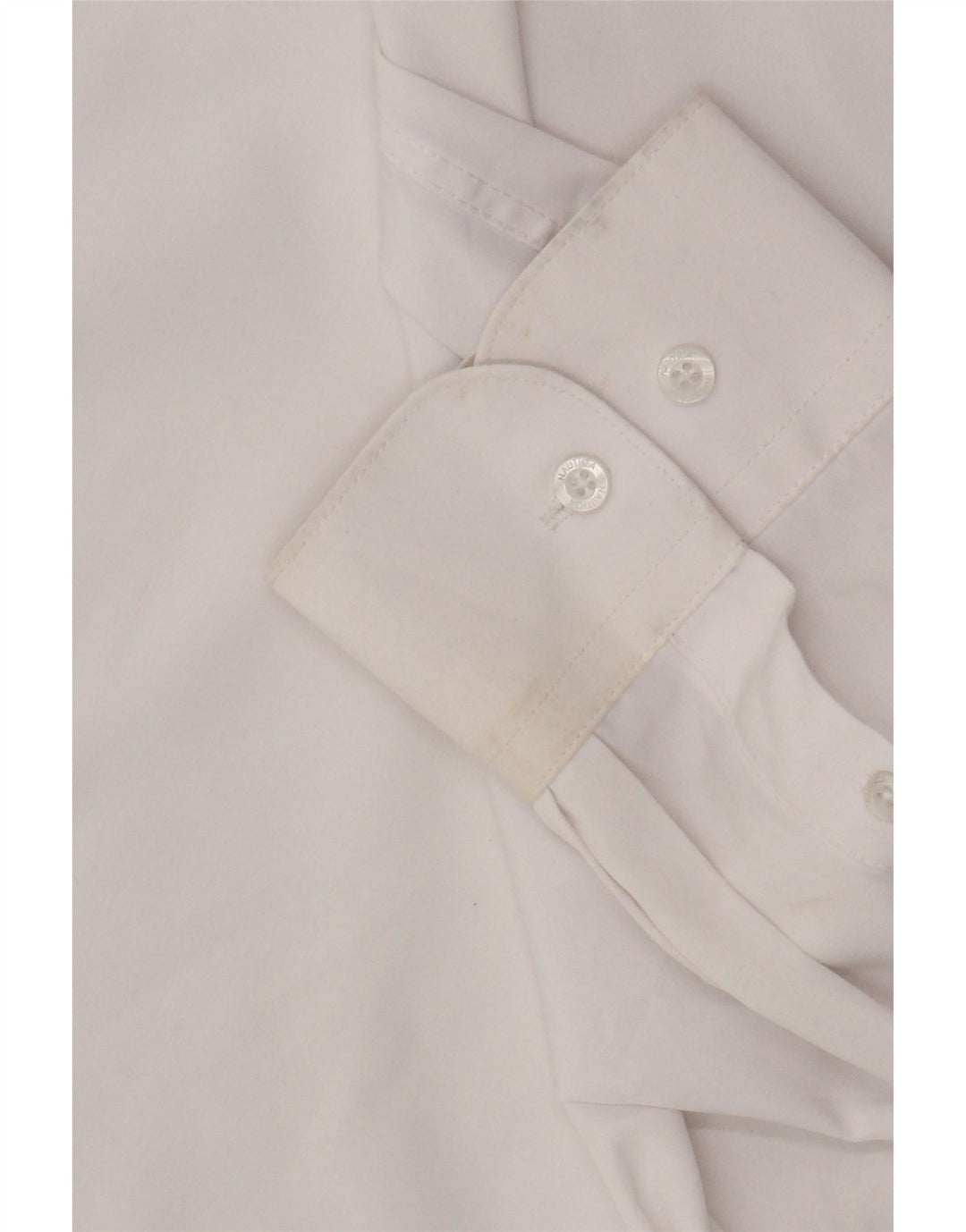 Nautica Herre Slim Fit Skjorte Størrelse 17 1/2 XL Hvid Polyester