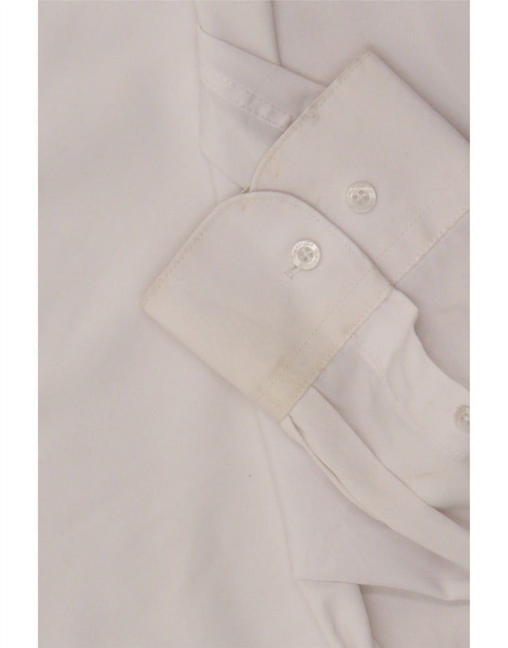 Nautica Herre Slim Fit Skjorte Størrelse 17 1/2 XL Hvid Polyester