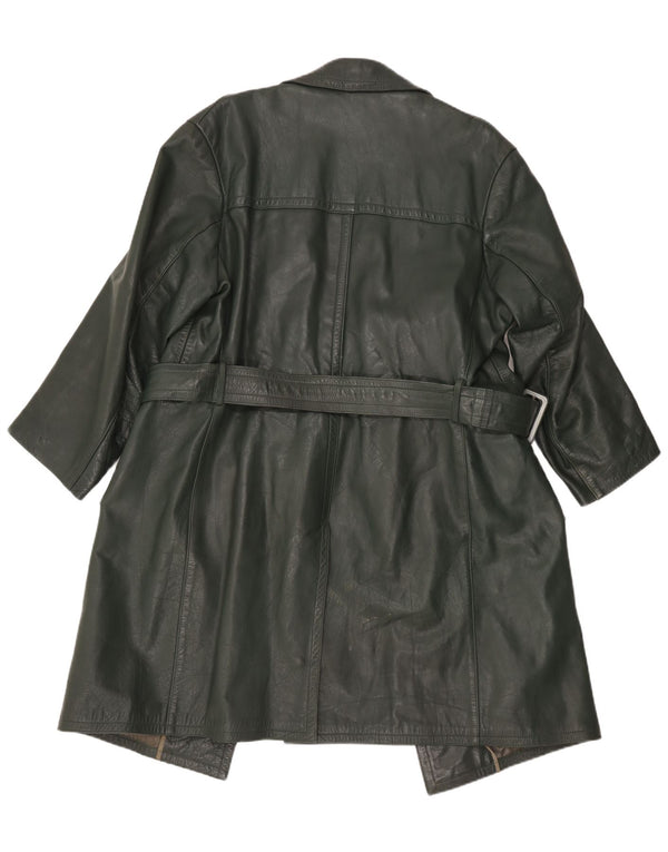 Vintage læderfrakke til kvinder UK 16 Large Green