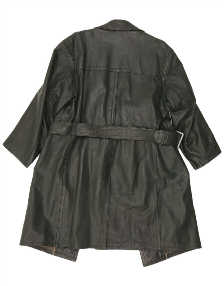 Vintage læderfrakke til kvinder UK 16 Large Green