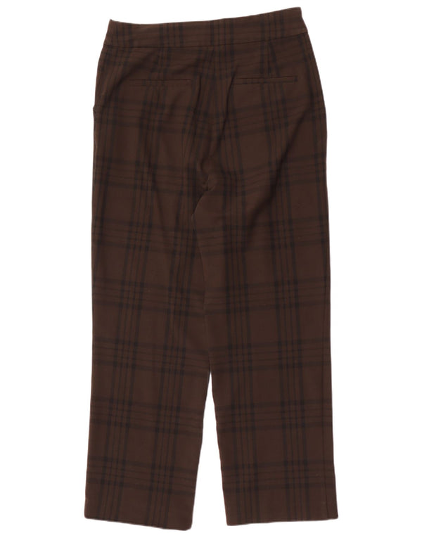Zara lige chinosbukser til kvinder Large W30 L29 brun ternet polyester