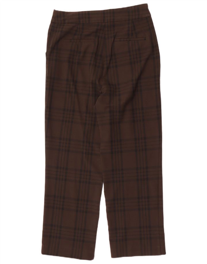 Zara lige chinosbukser til kvinder Large W30 L29 brun ternet polyester