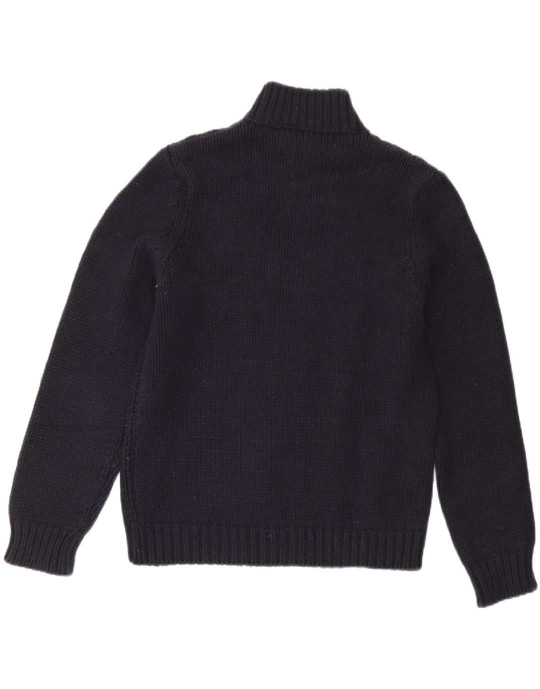 Sisley Dame Turtle Neck Jumper Sweater UK 14 Medium Navy Blue Wool