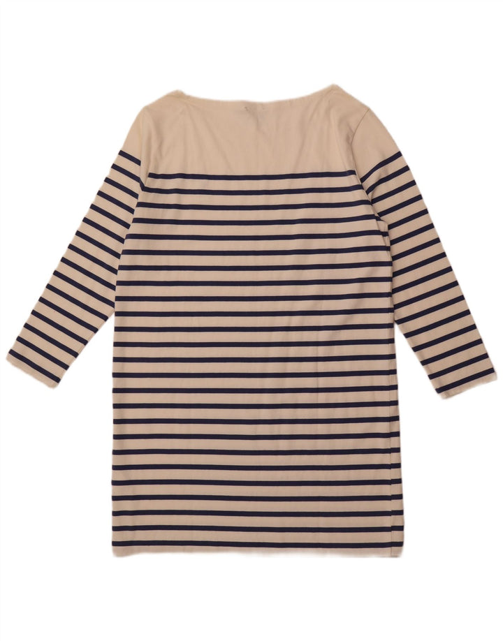 POLO RALPH LAUREN Langærmet T-shirtkjole til kvinder UK 18 XL Hvidstribet