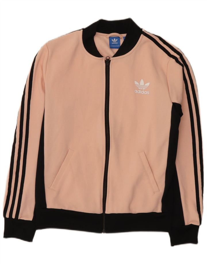 Adidas Grafisk træningsdragt topjakke til kvinder UK 10 Small Pink Colourblock