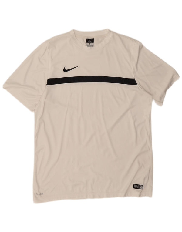 Nike Herre Dri Fit T-shirt Top XL Hvid Colourblock Polyester