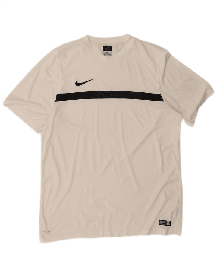 Nike Herre Dri Fit T-shirt Top XL Hvid Colourblock Polyester