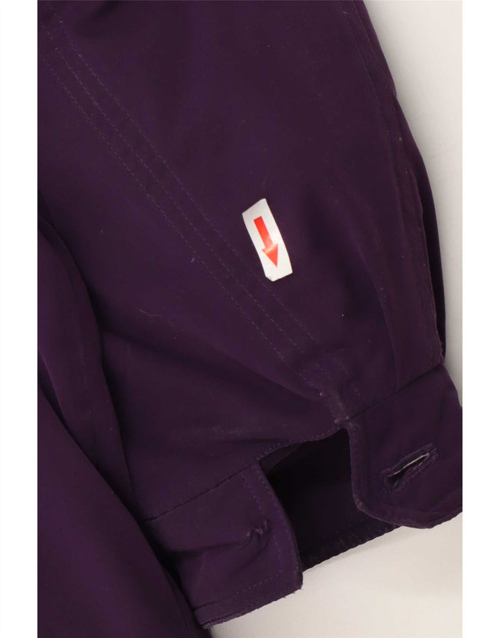 Vintage oversize polstret frakke til kvinder EU 46 XL lilla polyester