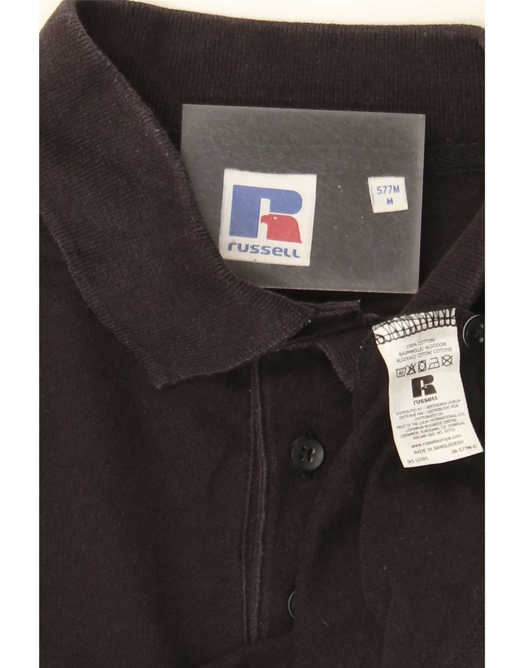 Russell Athletic Herre Polo Shirt Medium Sort Bomuld