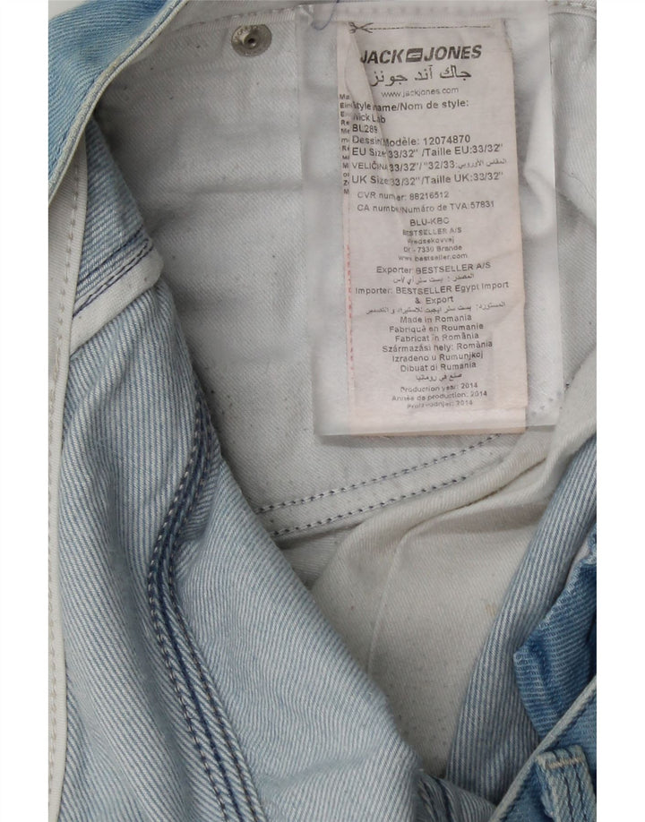 Jack & Jones Straight Jeans til mænd W33 L30 Blå Bomuld