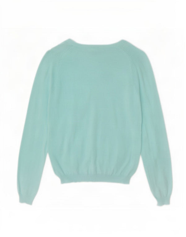 Gap Womens Cardigan Sweater UK 10 Small Turquoise Cotton