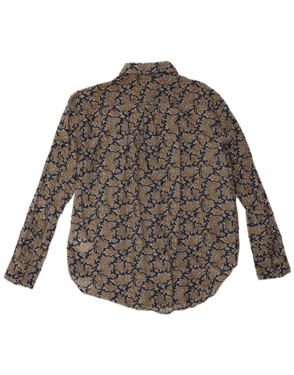 Gant Dame Oversized Shirt UK 8 Small Navy Blue Paisley Cotton