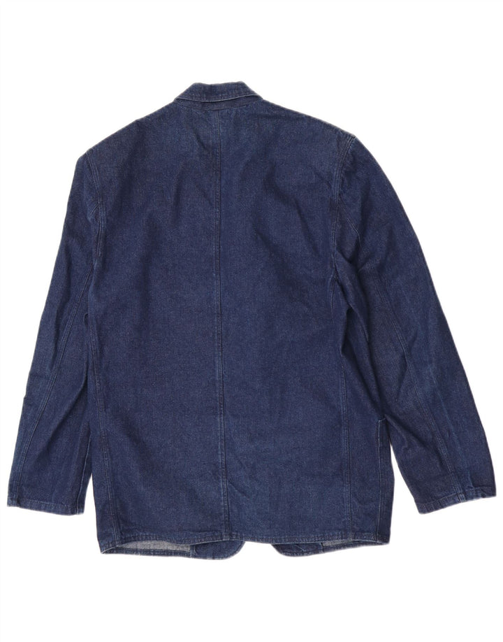 Meccano Herre 2-knaps Denim Blazer Jacket UK 38 Medium Navy Blue Bomuld