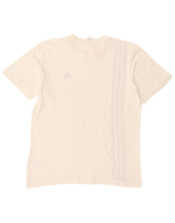 Adidas Boys T-Shirt Top 13-14 år Off White Bomuld