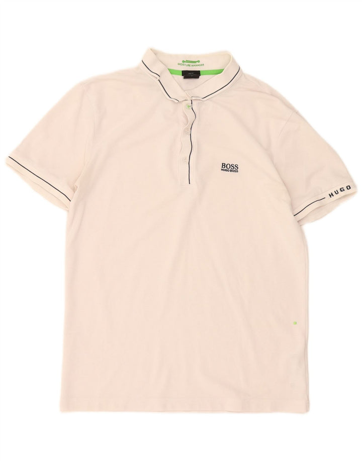 Hugo Boss Herre Polo Shirt Lille Hvid Bomuld