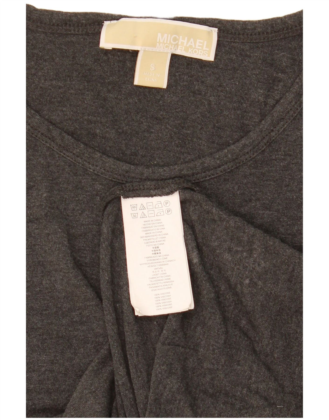 Michael Kors Dame T-Shirt Top UK 10 Lille Grå Viscose