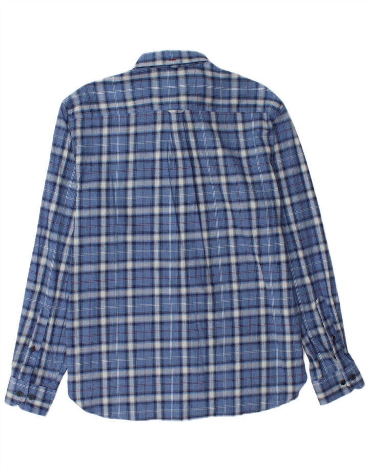 MARKS & SPENCER Herre Blue Harbor Flannel skjorte Medium Blue Plaid