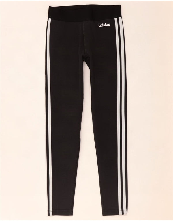 Adidas Dame Leggings UK 12/14 Medium Sort Bomuld