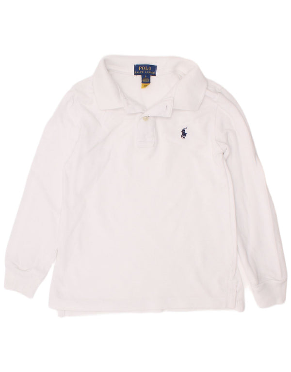 Polo Ralph Lauren drenge langærmet skjorte 4-5 år hvid bomuld