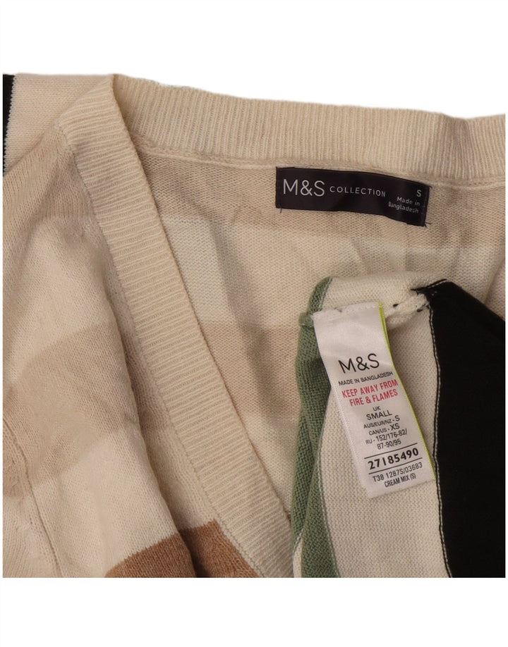 Marks & Spencer Herre V-hals trøje Sweater Lille flerfarvet stribet