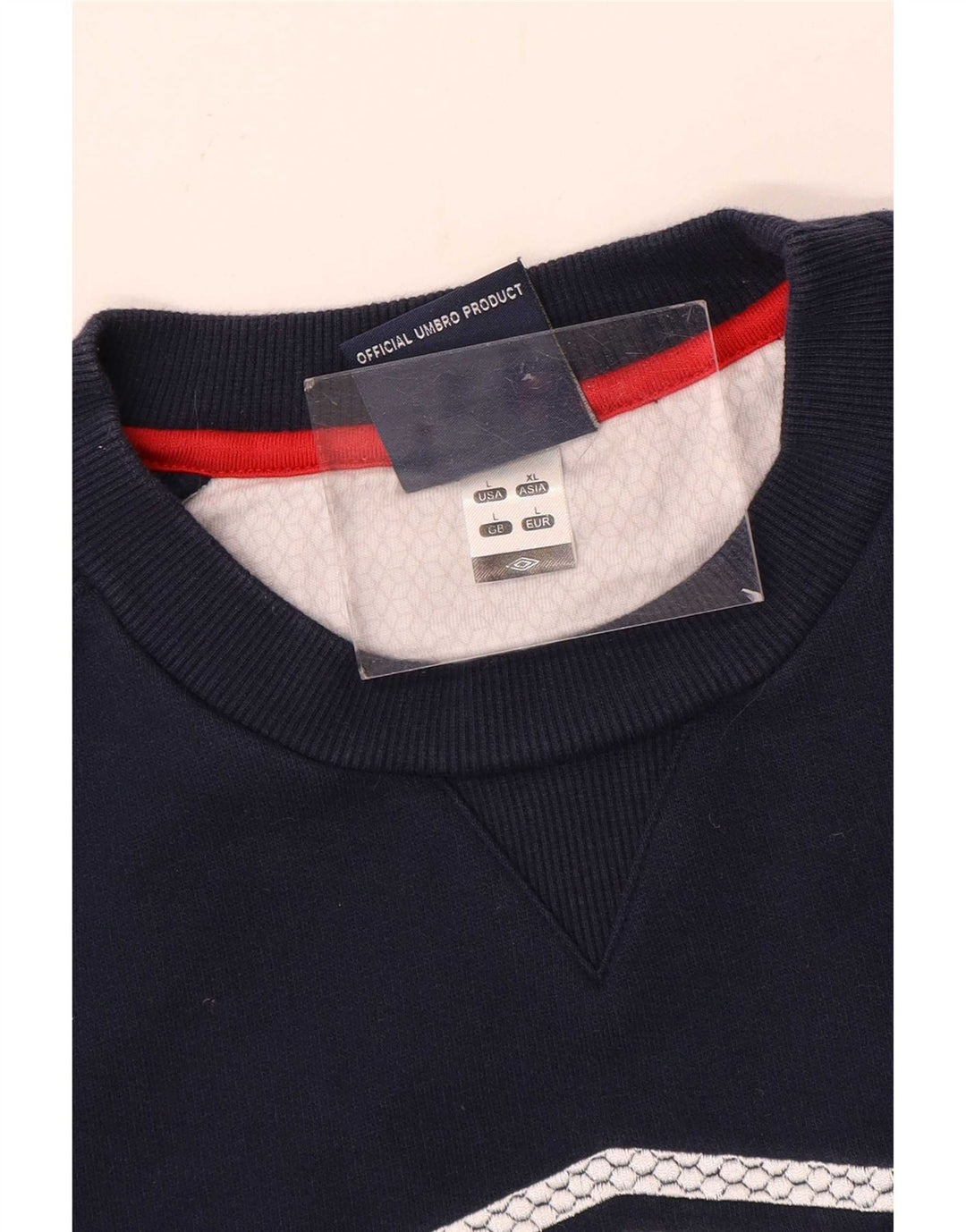 Umbro Herre Grafisk Sweatshirt Jumper Large Navy Blue Colourblock