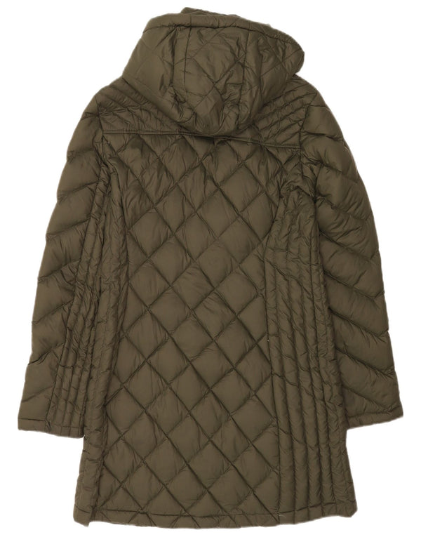 Michael Kors Dame Hætte Polstret Frakke UK 10 Small Khaki Nylon