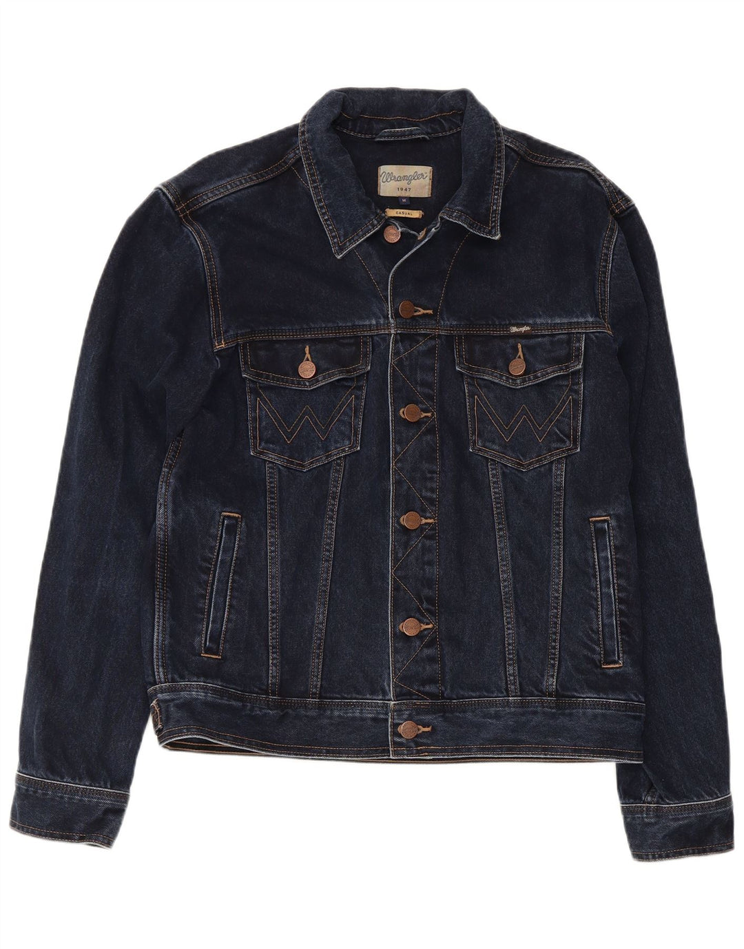 Wrangler Herre Casual Fit denimjakke UK 38 Mellem marineblå bomuld