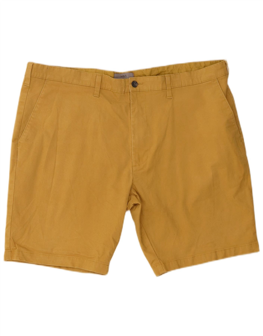 Marks & Spencer Herre Chino Shorts W42 2XL Gul Bomuld