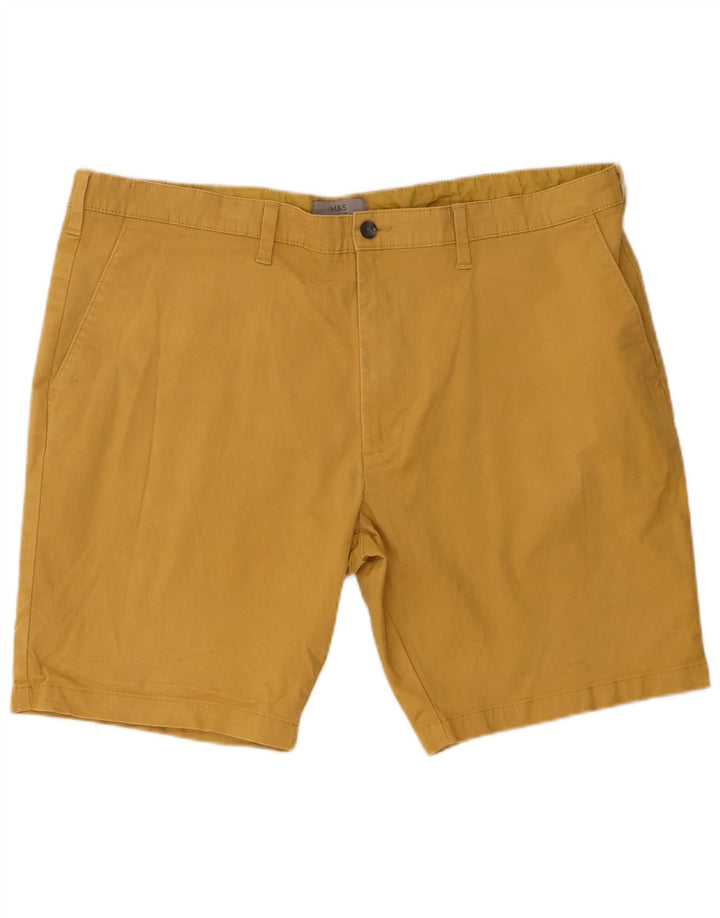 Marks & Spencer Herre Chino Shorts W42 2XL Gul Bomuld