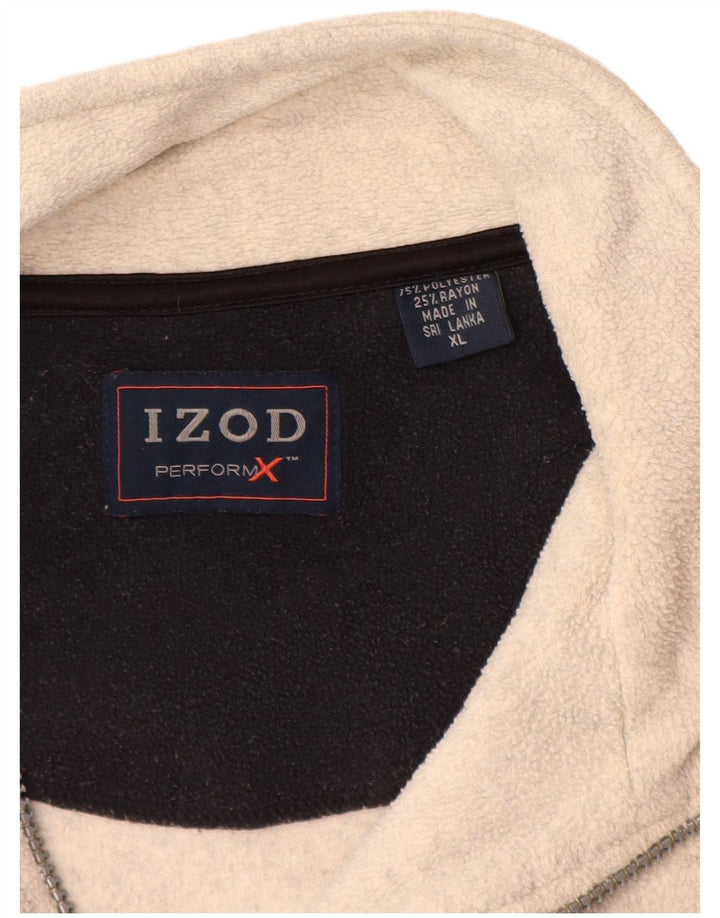 Izod Fleece Jumper med lynlås til mænd XL Beige Polyester