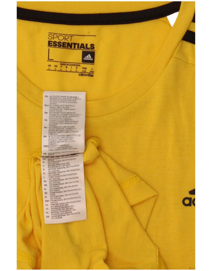 Adidas Herre Climalite T-Shirt Top Stor Gul Polyester